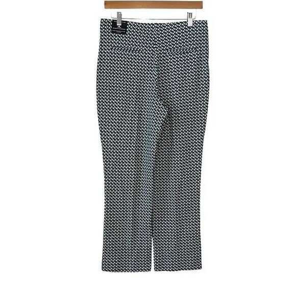 JL Jules & Leopold‎ Womens Geo Kick Flare Pull-on Pants Green White Medium NWT - Picture 3 of 10